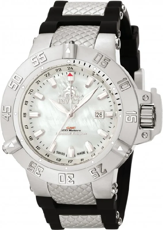 Invicta Men's 0737 Subaqua Noma III Black Polyurethane and Silver Watch