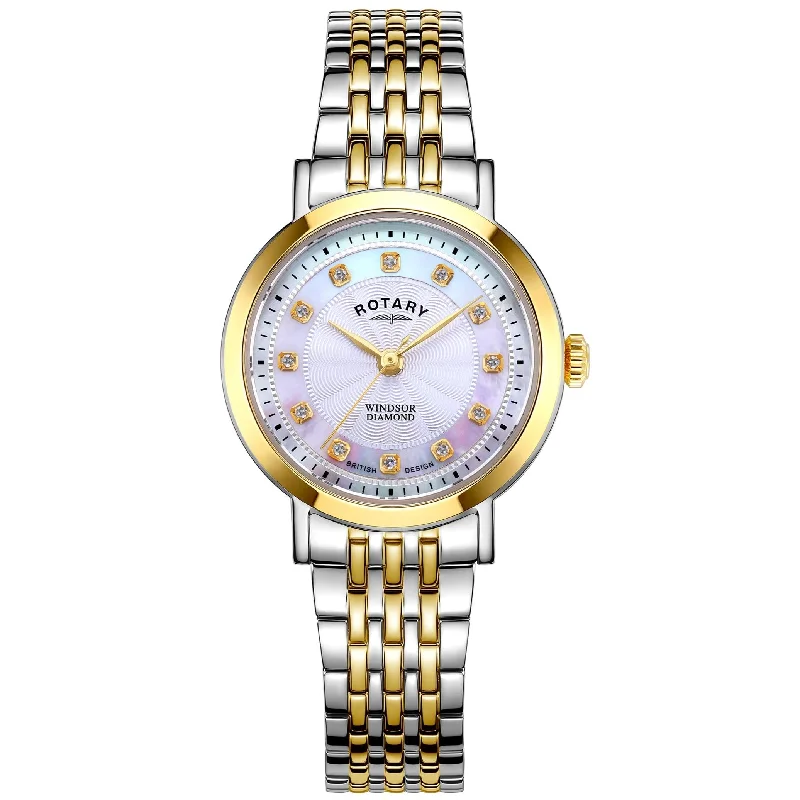 Rotary Windsor Ladies Silver Watch LB05421/41/D