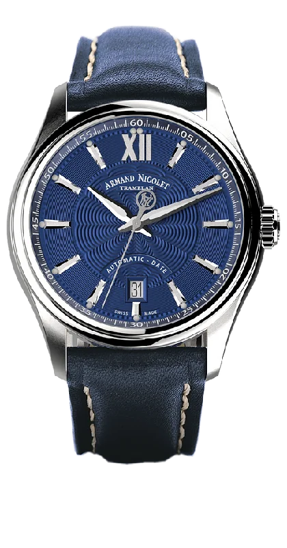 Armand Nicolet Men's Watch M02 Date 41mm Blue A740A-BU-P140BU2