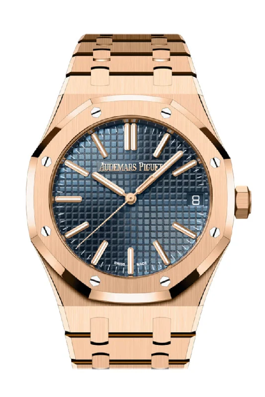 Audemars Piguet Royal Oak 41 Bleu nuit nuage 50 Dial 50th Anniversary Rose Gold 15510OR.OO.1320OR.01 DCM