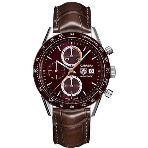 Tag Heuer Men's CV2013.FC6165 Carrera Chronograph Automatic Brown Leather Watch