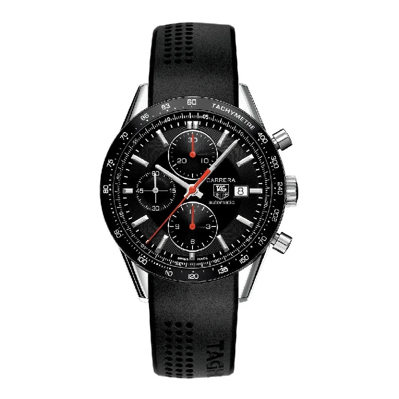 Tag Heuer Men's CV2014.FT6007 Carrera Chronograph Automatic Black Rubber Watch