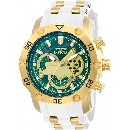 Invicta Men's 23422 Pro Diver Scuba White and Gold-Tone Inserts Polyurethane and Stainless Steel Watch