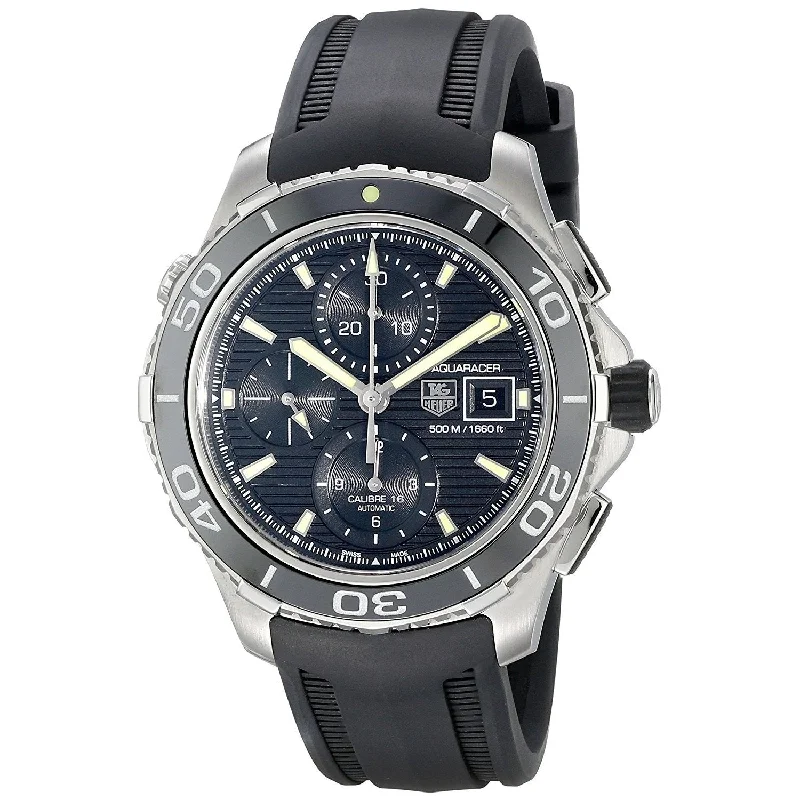 Tag Heuer Men's CAK2111.FT8011 Aquaracer Chronograph Automatic Black Rubber Watch