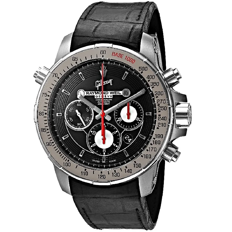 Raymond Weil Men's 7850-TIR-GIBS1 Nabucco Gibs1 Chronograph Automatic Black Leather Watch