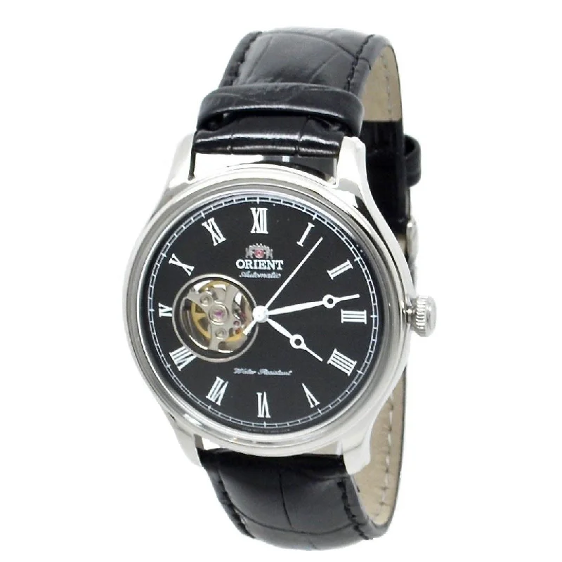 Orient Men's FAG00003B0 Esteem II Open Heart Automatic Black Leather Watch