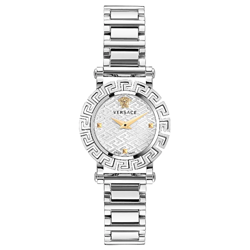 Versace Greca Glam Ladies Silver Watch VE2Q00322