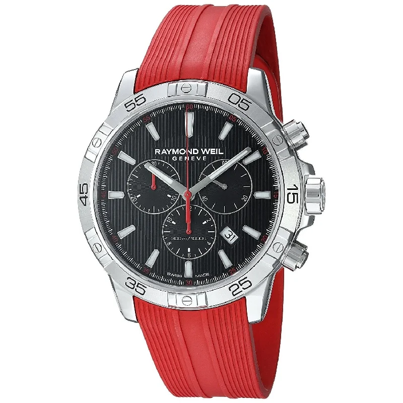 Raymond Weil Men's 8560-SR2-20001 Tango 300 Chronograph Red Rubber Watch