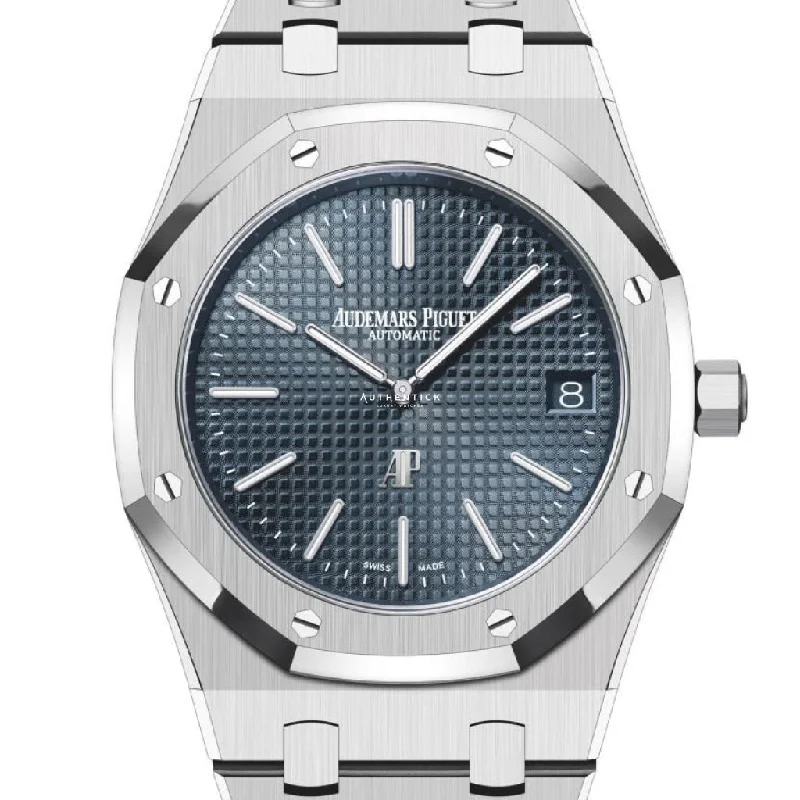 Audemars Piguet Jumbo Extra Thin Stainless Blue Dial 50th Anniversary 16202ST.OO.1240ST.01