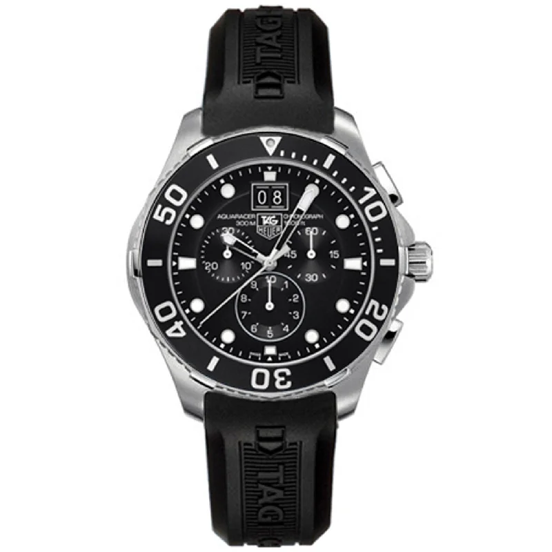 Tag Heuer Men's CAN1010.FT8011 Aquaracer Chronograph Black Rubber Watch