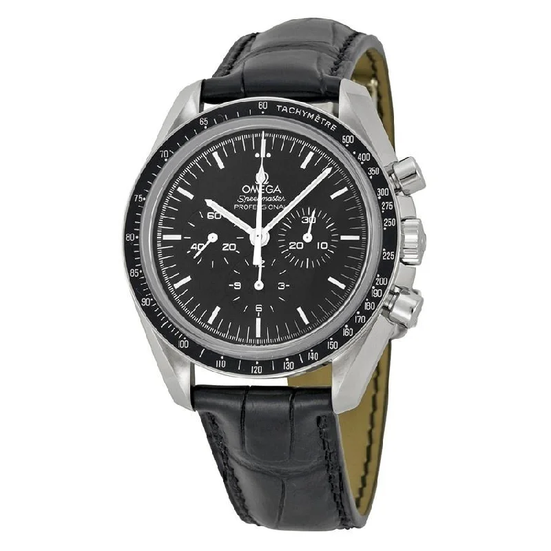 Omega Men's O31133423001002 Speedmaster Professional Moonwatch Chronograph Hand Wind Black Leather Watch