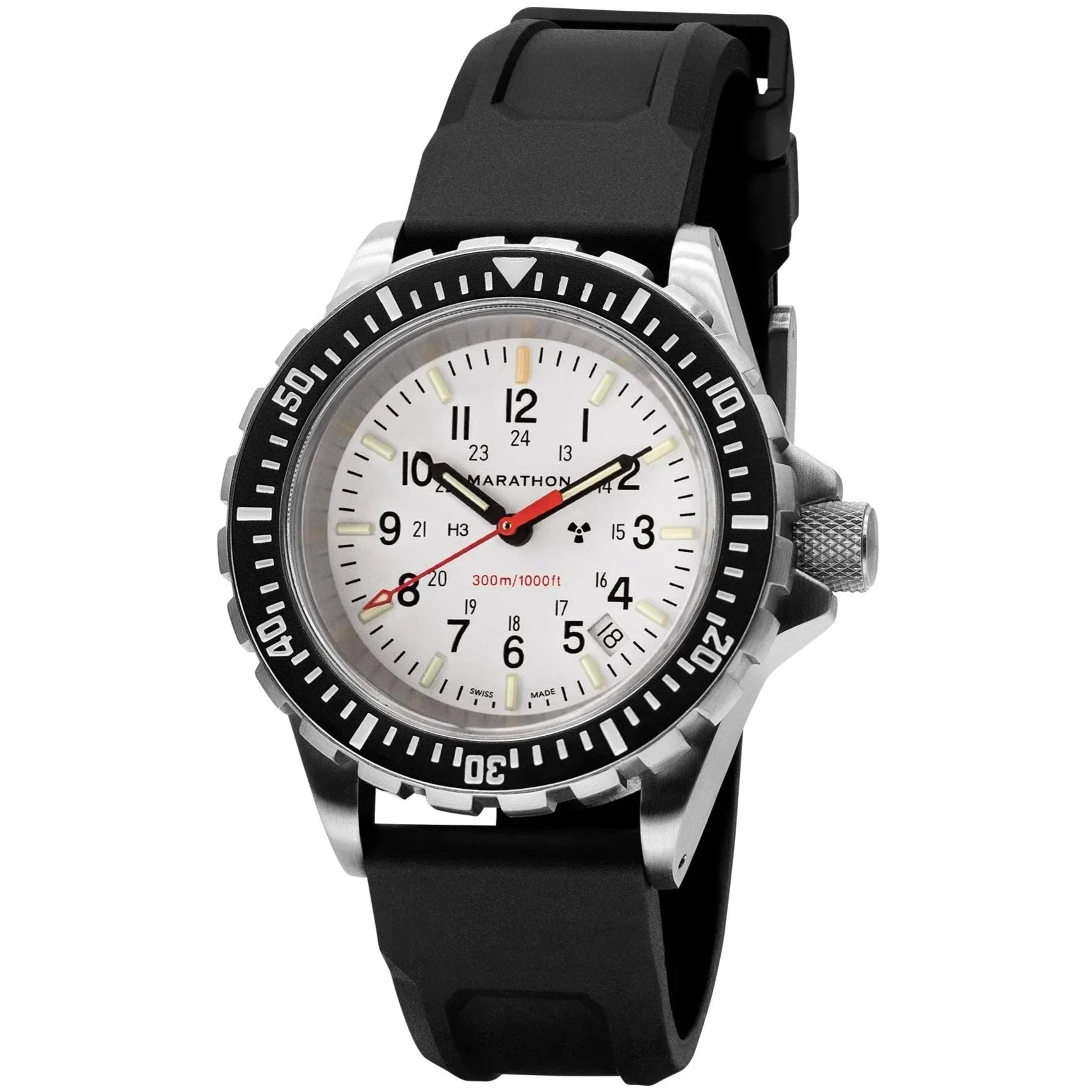 Marathon Arctic Edition Large Diver's Quartz (TSAR) - 41mm White Dial No Government Markings Stainless Steel WW194007-WD