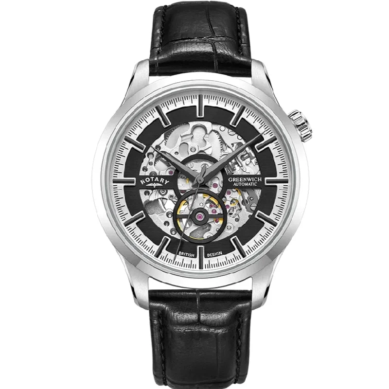 Rotary Greenwich Skeleton Men's Black Watch GS02945/87