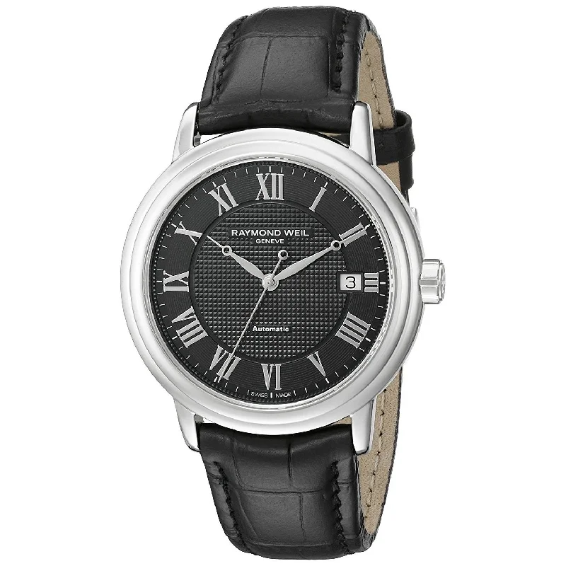 Raymond Weil Men's 2837-STC-00208 Maestro Automatic Black Leather Watch