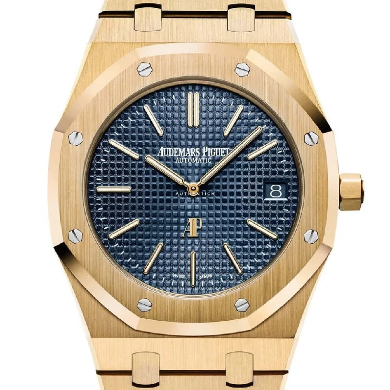 Audemars Piguet Jumbo Extra Thin Yellow Gold Blue Dial