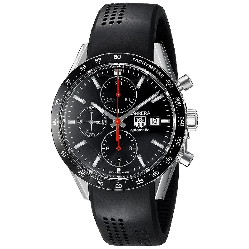 Tag Heuer Men's CV2014.FT6014 Carrera Chronograph Automatic Black Rubber Watch