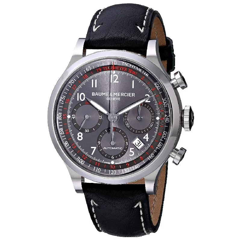 Baume & Mercier Men's MOA10003 Capeland Chronograph Automatic Black Leather Watch