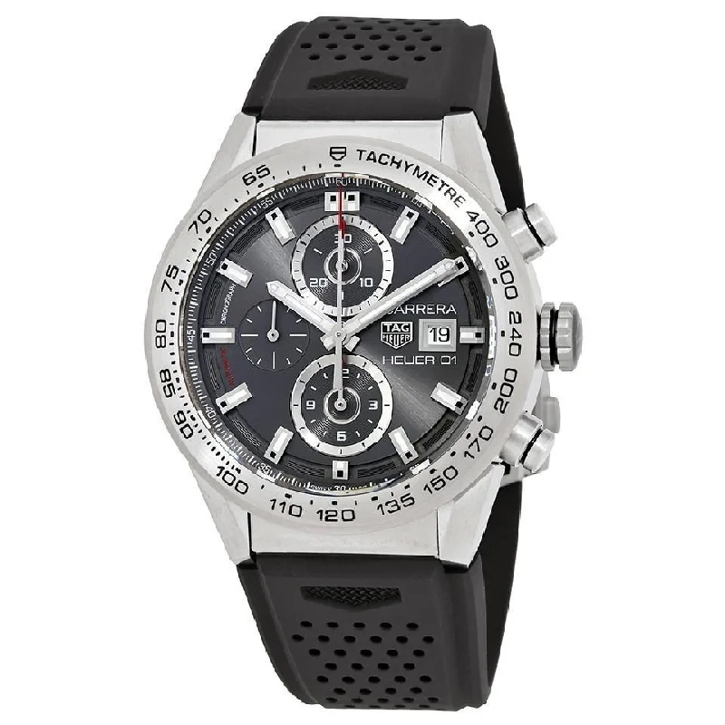 Tag Heuer Men's CAR208Z.FT6046 Carrera Chronograph Automatic Black Rubber Watch