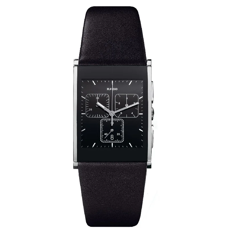 Rado Men's R20849155 Integral Chronograph Black Leather Watch