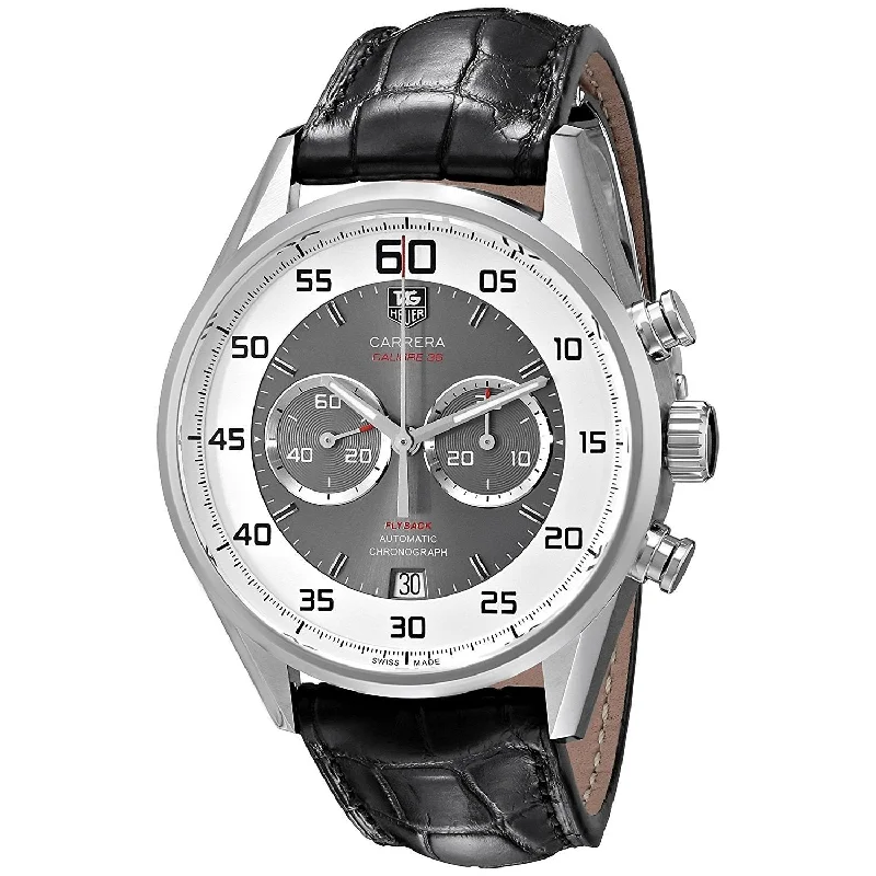 Tag Heuer Men's CAR2B11.FC6235 Carrera Chronograph Automatic Black Leather Watch