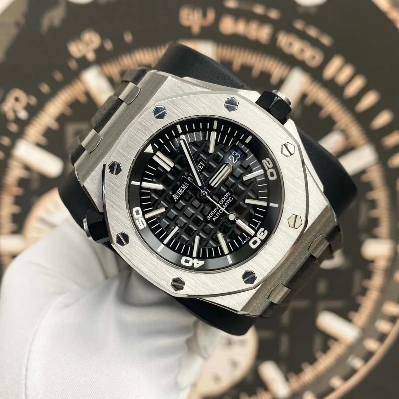 Audemars Piguet Royal Oak Offshore Diver 42mm 15703ST Black Dial Pre-Owned