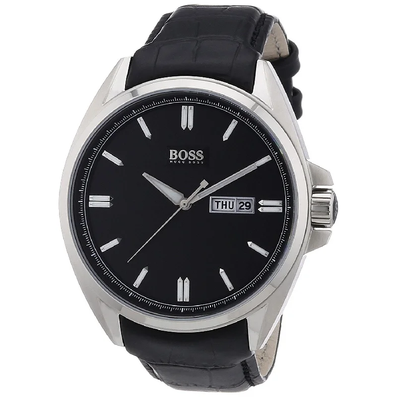 Hugo Boss Men's 1512874 Black Leather Watch