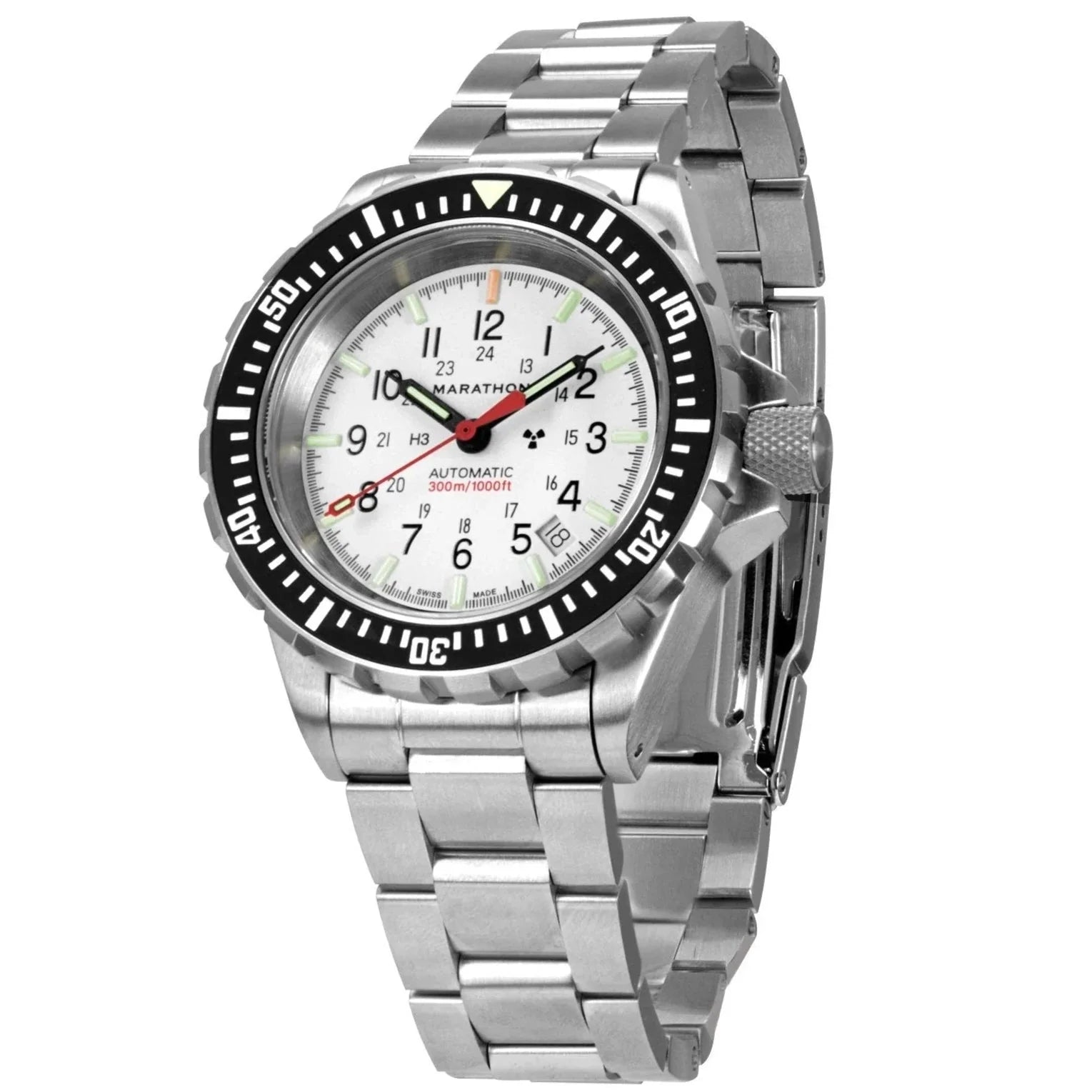 Marathon Arctic Edition Large Diver's Automatic (GSAR) - 41mm White Dial No Government Markings Stainless Steel WW194006BRACE-WD