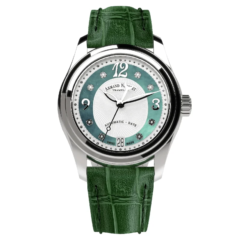 Armand Nicolet Ladies Watch M03-3 Green Leather A151BAA-AV-P882VR8