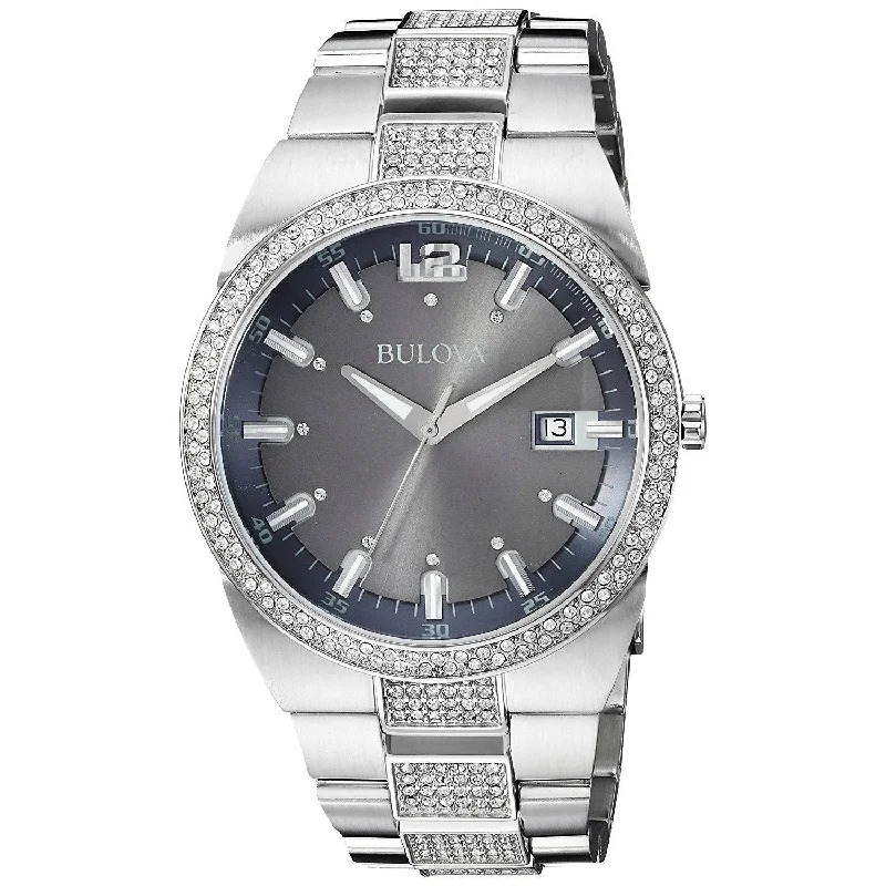 Bulova Men's 96B221 Classic Crystal Stainless Steel Watch