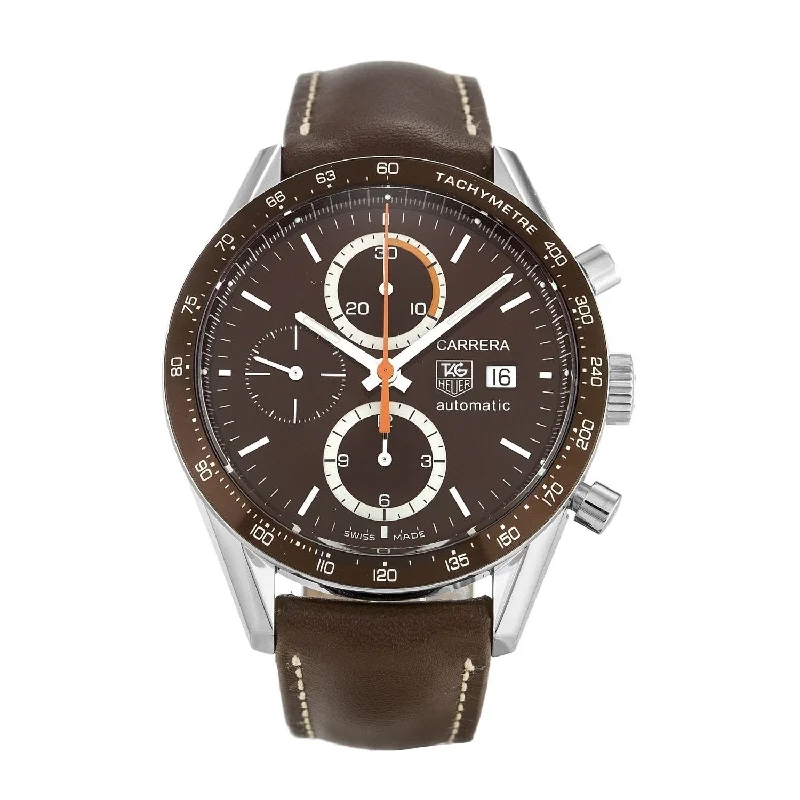 Tag Heuer Men's CV2013.FC6234 Carrera Chronograph Automatic Brown Leather Watch