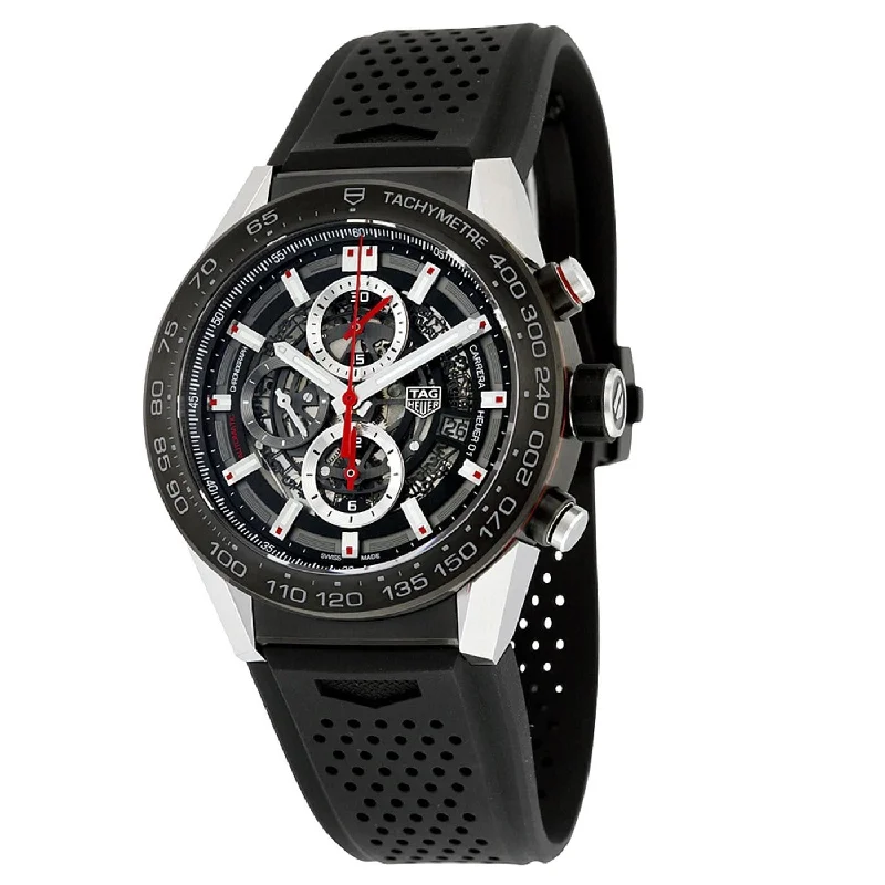 Tag Heuer Men's CAR2A1Z.FT6044 Carrera Chronograph Automatic Black Rubber Watch