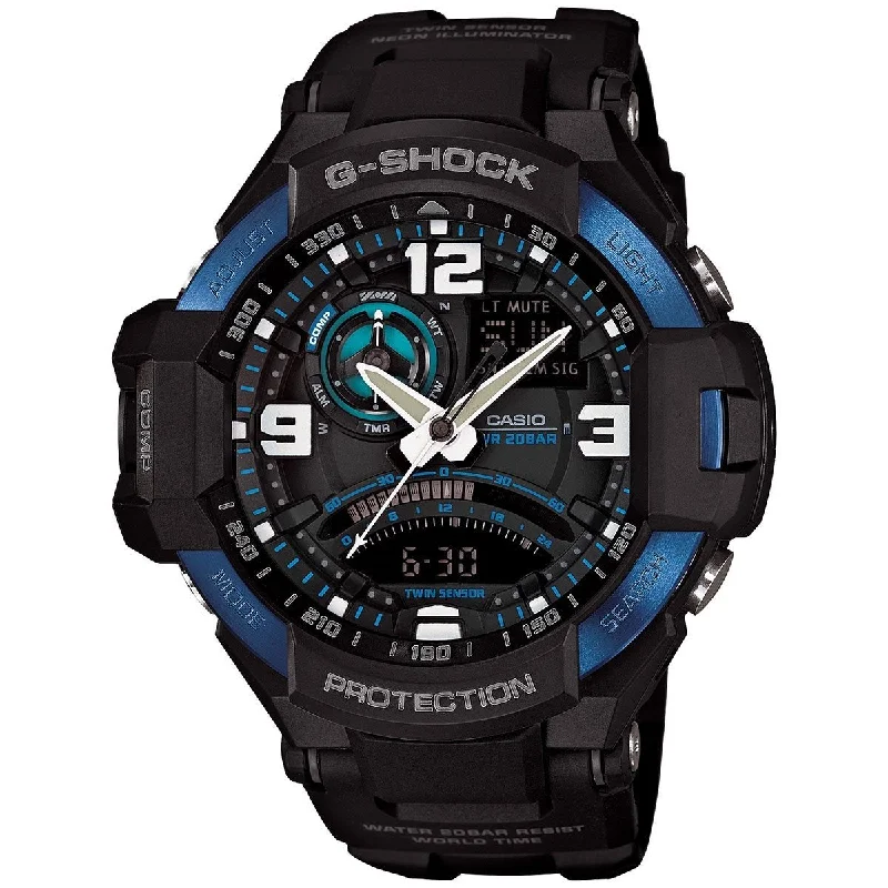 Casio Men's GA1000-2B G-Shock Gravitymaster Compass Analog-Digital Black Resin Watch