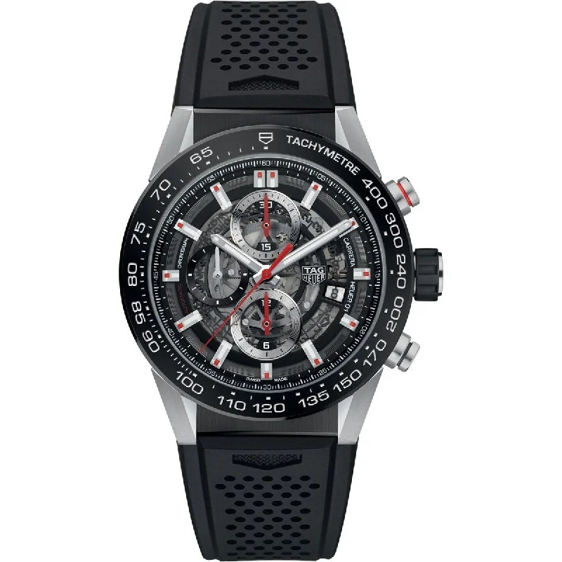 Tag Heuer Men's CAR201V.FT6046 Carrera Chronograph Automatic Black Rubber Watch