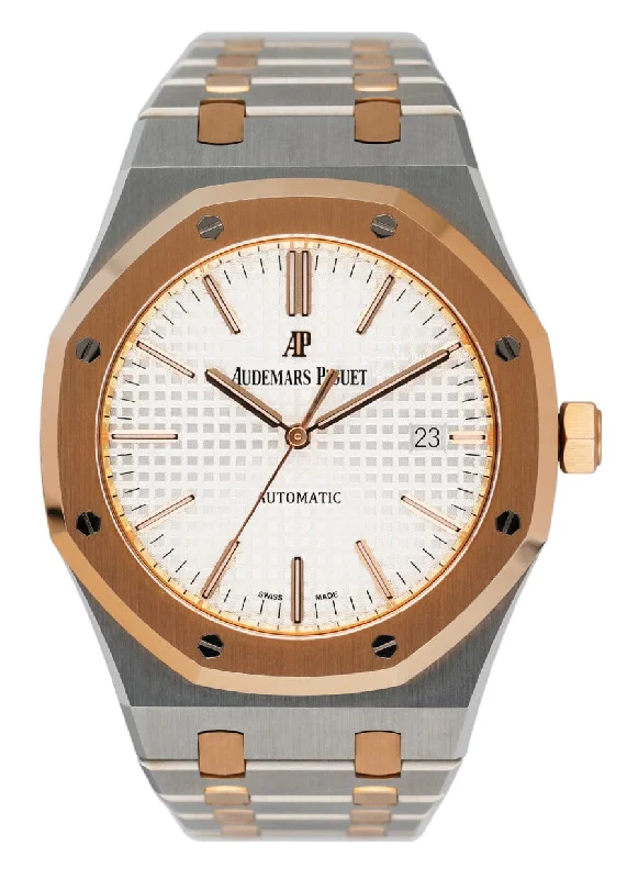 Audemars Piguet Royal Oak 15400SR White Dial Mens Watch Papers