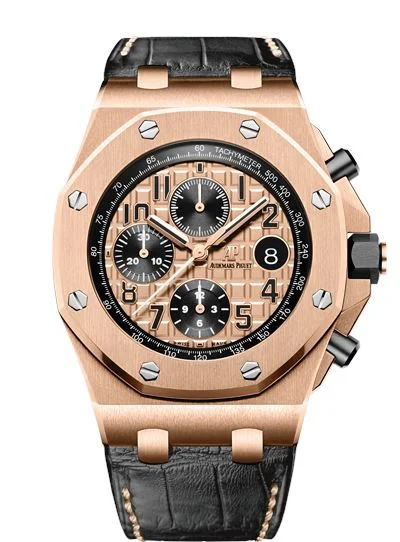 Audemars Piguet Royal Oak Offshore 26470OR.OO.A002CR.01 18k Pink Gold Mens Watch. Box & Papers