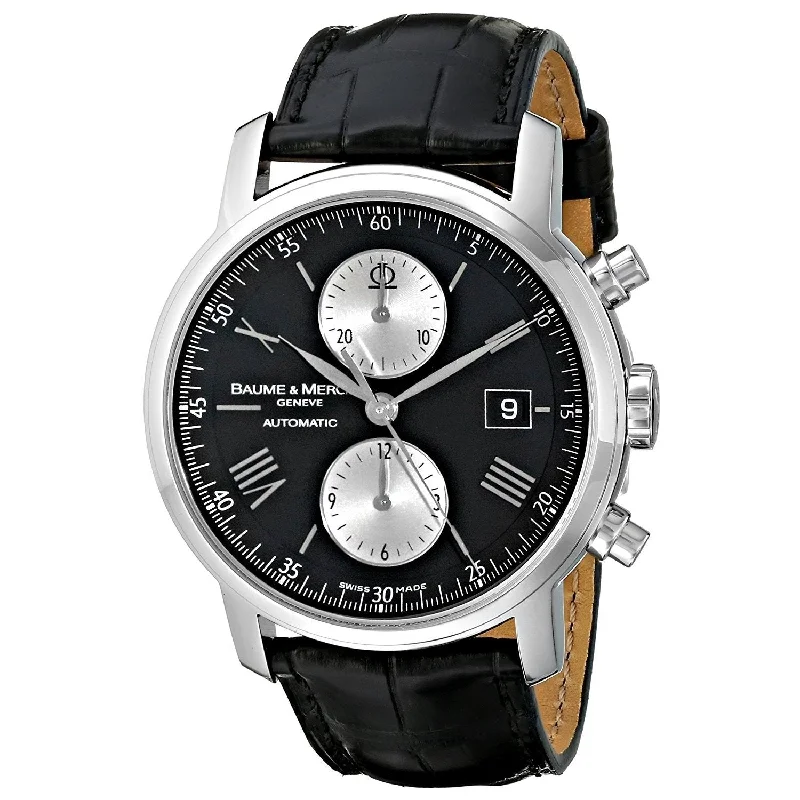 Baume & Mercier Men's MOA08733 Classima Executives Chronograph Black Leather Watch