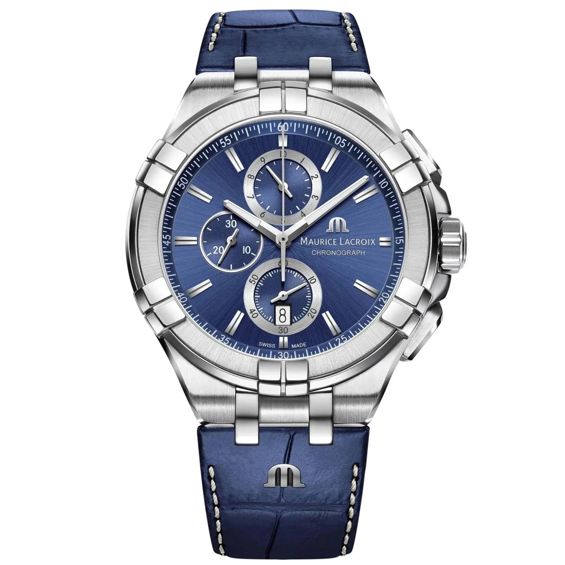 Maurice Lacroix Men's Blue Aikon Chrono Watch AI1018-SS001-430-1