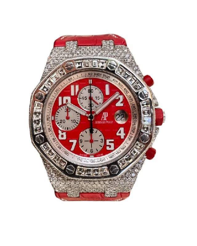 Custom Diamond Audemars Piguet Royal Oak Offshore Rhone-Fusterie Red Limited 500 Pieces Stainless 26108ST.OO.D066CR.01