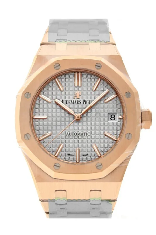 Audemars Piguet Royal Oak 37mm Nickel Grey Dial 18K Rose Gold Automatic Watch 15450OR.OO.1256OR.01